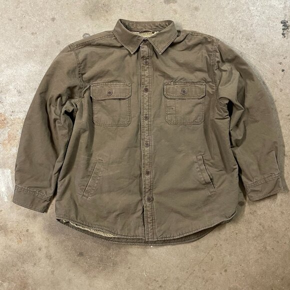 Outdoor Life Sherpa Lined Brown Cotton Canvas Work Jacket Size XL - Picture 1 of 8